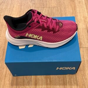 Hoka Solimar Women’s Running Shoe - Magenta with Yellow Logo